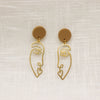 Abstract Face Clay Earrings