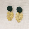 Monstera Leaf Clay Earrings