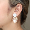 Monstera Leaf Clay Earrings