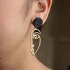Abstract Face Clay Earrings